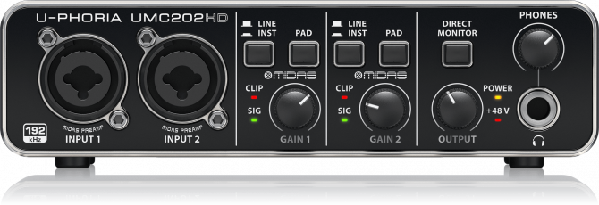 Behringer UMC202HD внешний звуковой/MIDI интерфейс
